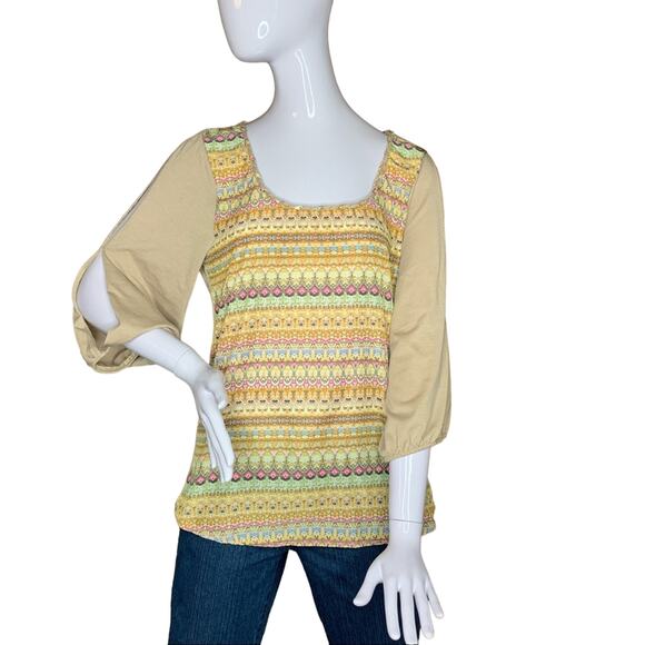 Daytrip Top Multicolor Tribal Print Long Sleeve Pullover Size M - Picture 1 of 9